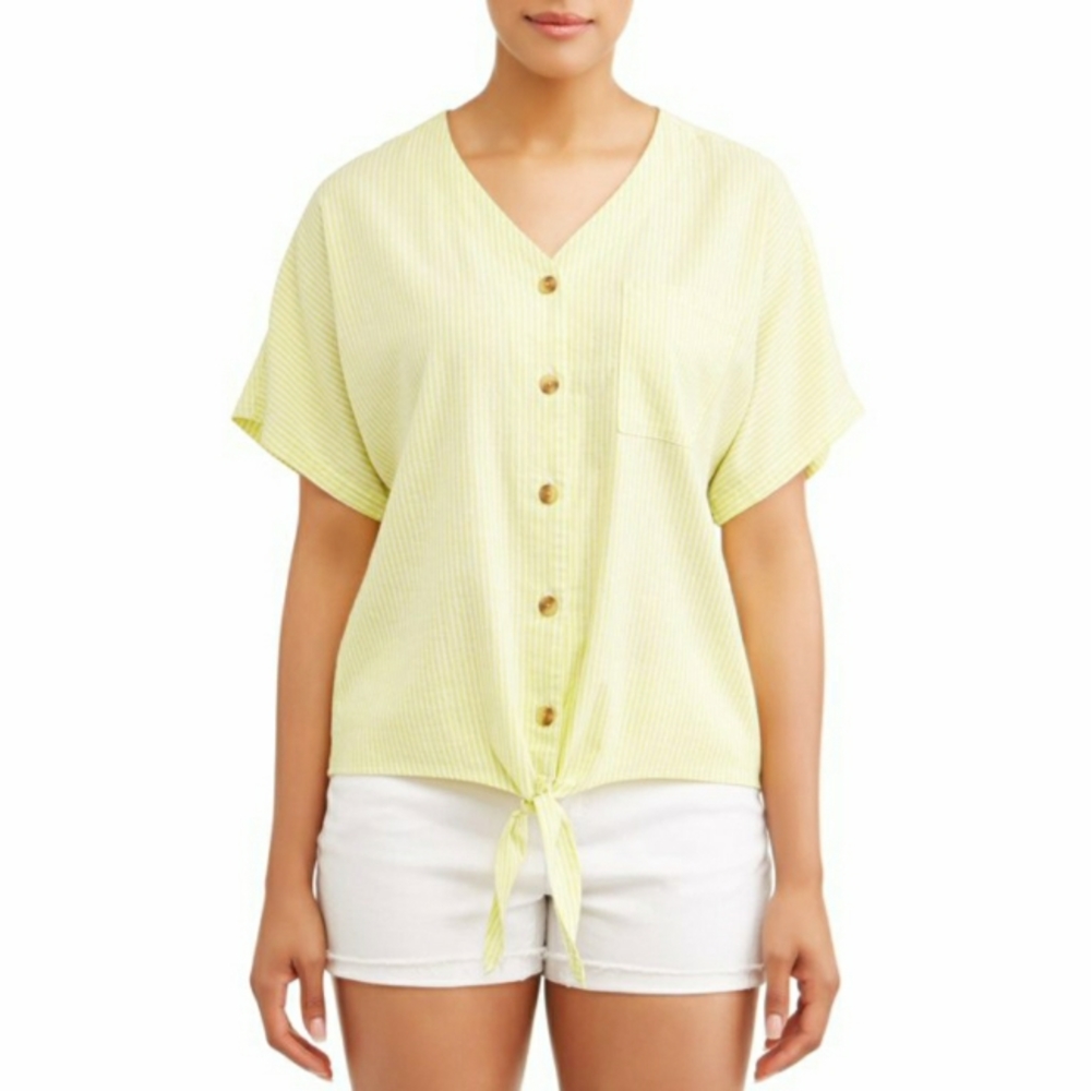 ⚡3/$10⚡Neon tie front top